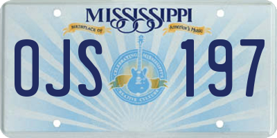 MS license plate OJS197