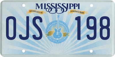 MS license plate OJS198