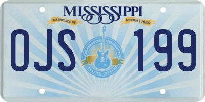 MS license plate OJS199