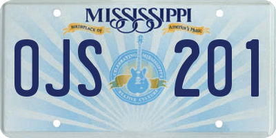 MS license plate OJS201