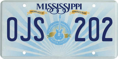 MS license plate OJS202