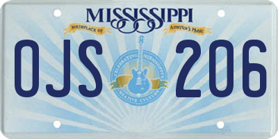 MS license plate OJS206