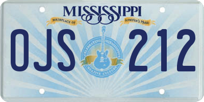 MS license plate OJS212