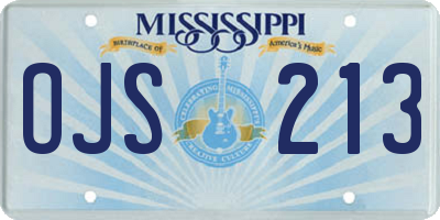 MS license plate OJS213
