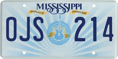 MS license plate OJS214