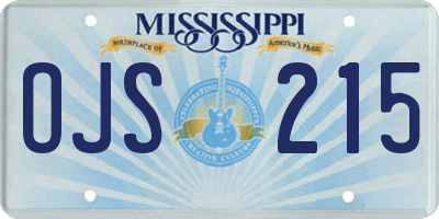 MS license plate OJS215