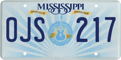 MS license plate OJS217