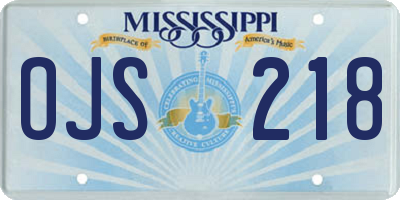 MS license plate OJS218