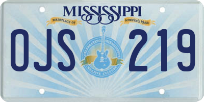 MS license plate OJS219