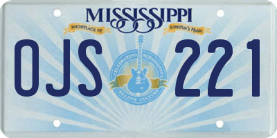MS license plate OJS221