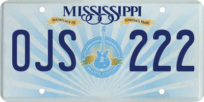 MS license plate OJS222