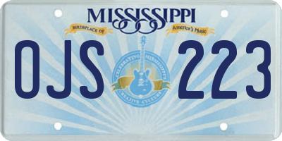 MS license plate OJS223