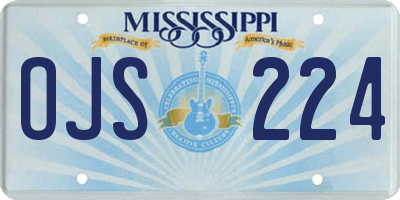 MS license plate OJS224