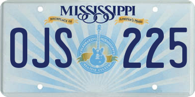 MS license plate OJS225
