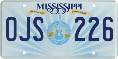 MS license plate OJS226