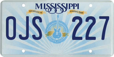 MS license plate OJS227