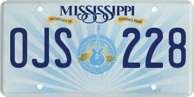 MS license plate OJS228