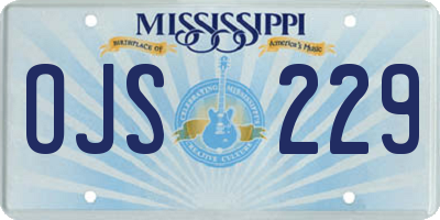 MS license plate OJS229