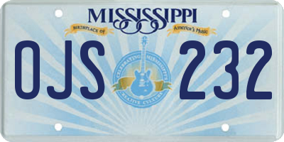 MS license plate OJS232