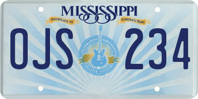 MS license plate OJS234