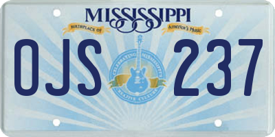 MS license plate OJS237