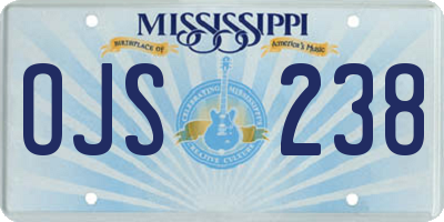 MS license plate OJS238