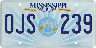 MS license plate OJS239