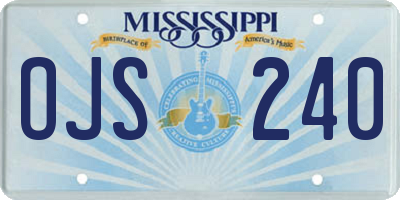 MS license plate OJS240