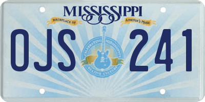MS license plate OJS241