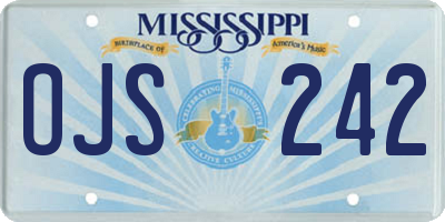 MS license plate OJS242