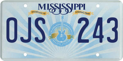MS license plate OJS243