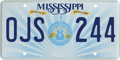MS license plate OJS244