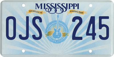 MS license plate OJS245