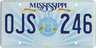MS license plate OJS246