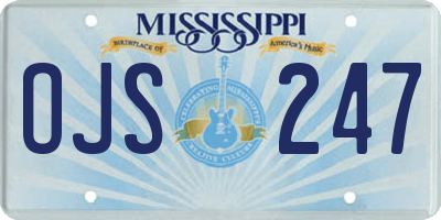 MS license plate OJS247
