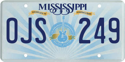 MS license plate OJS249