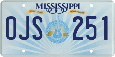 MS license plate OJS251