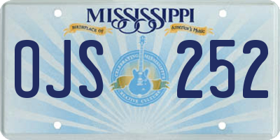 MS license plate OJS252