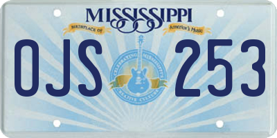 MS license plate OJS253