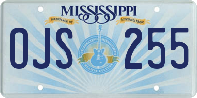 MS license plate OJS255
