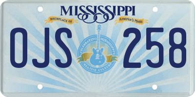 MS license plate OJS258