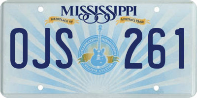 MS license plate OJS261