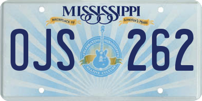 MS license plate OJS262