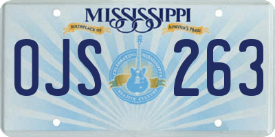 MS license plate OJS263
