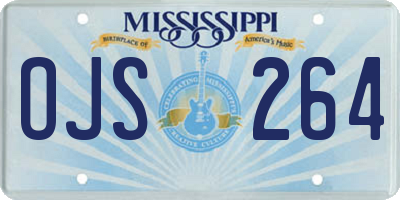 MS license plate OJS264