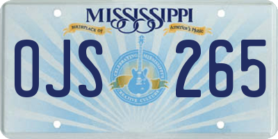 MS license plate OJS265