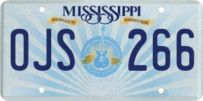 MS license plate OJS266