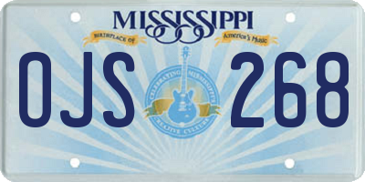 MS license plate OJS268