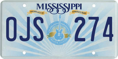 MS license plate OJS274