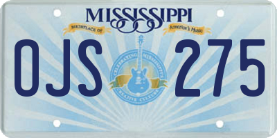 MS license plate OJS275